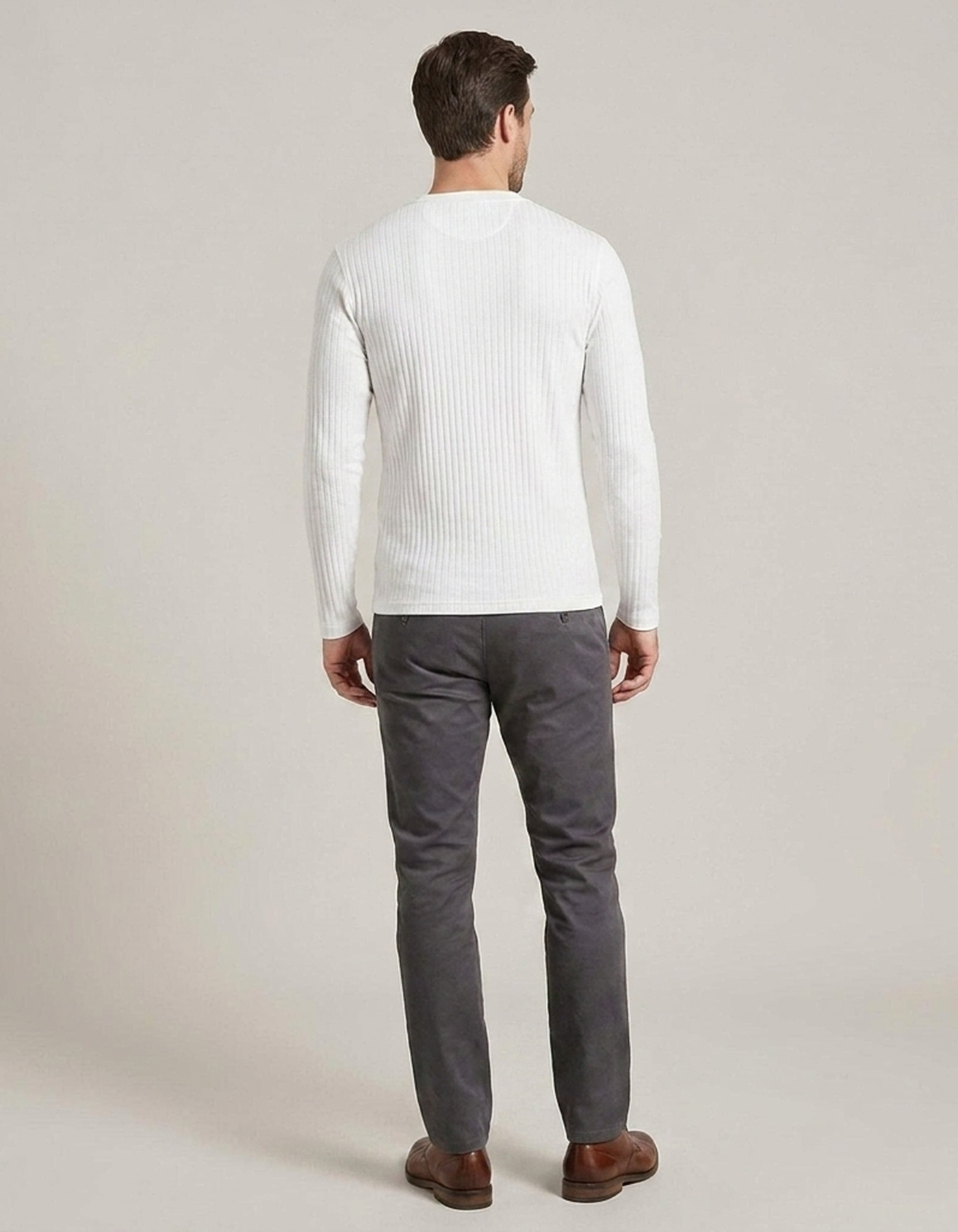 PLUXSTYLE::numise::mens-slim-fit-henley-top::back
