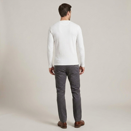 PLUXSTYLE::numise::mens-slim-fit-henley-top::back