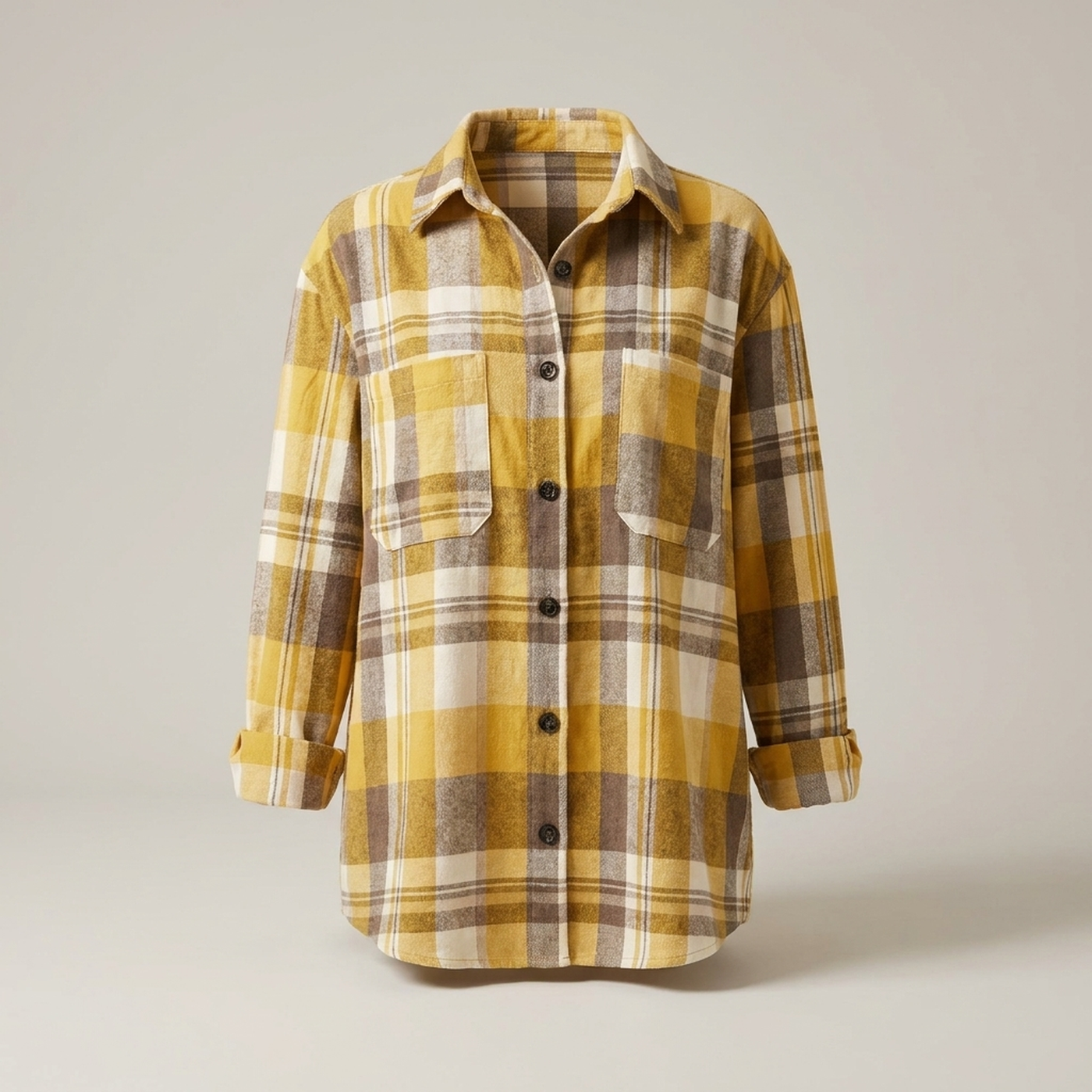 PLUXSTYLE::numise::mia-oversized-plaid-cardigan-top::pack-yellow