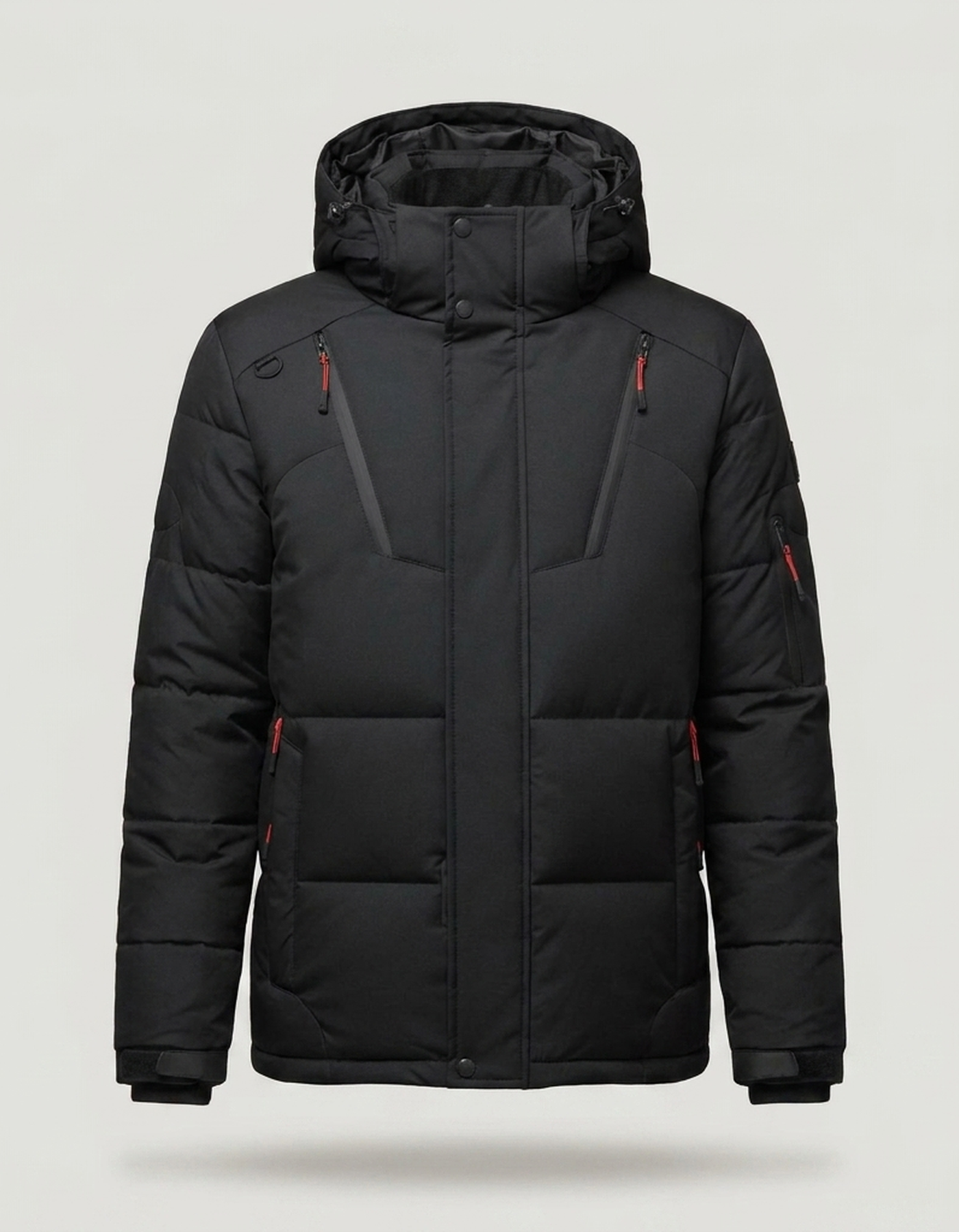 PLUXSTYLE::numise::mens-water-repellent-tailored-parka::pack-black