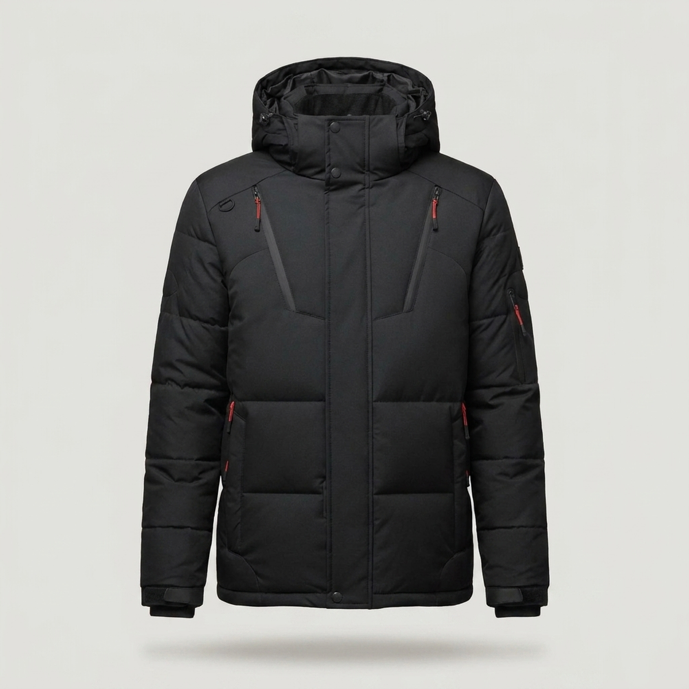 PLUXSTYLE::numise::mens-water-repellent-tailored-parka::pack-black