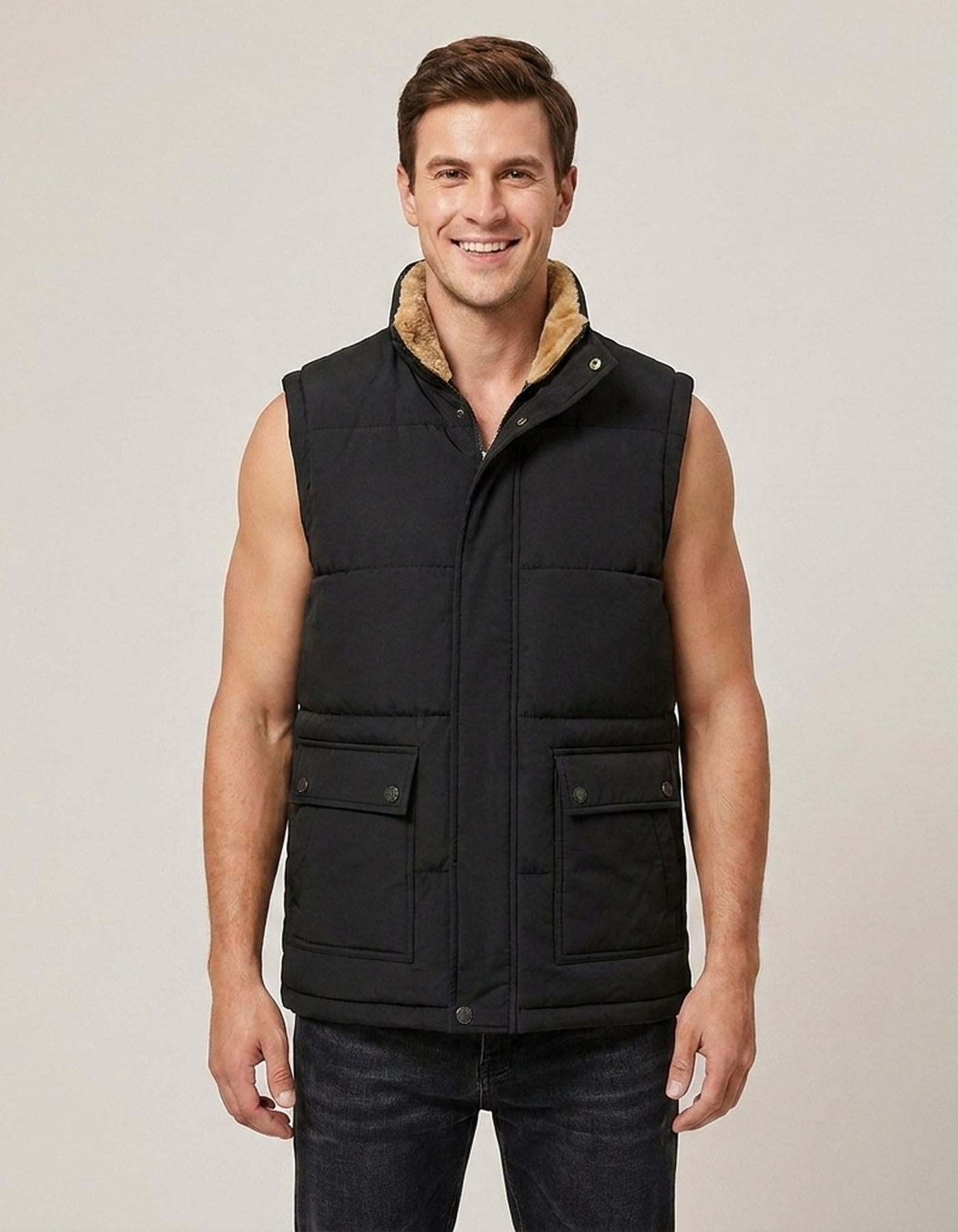 PLUXSTYLE::numise::mens-warm-lined-vest::front