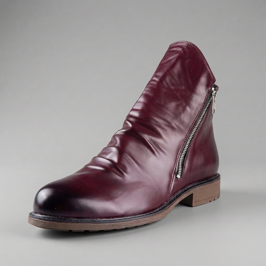 Colton | Men's Leather Zip Boots for Casual Wear