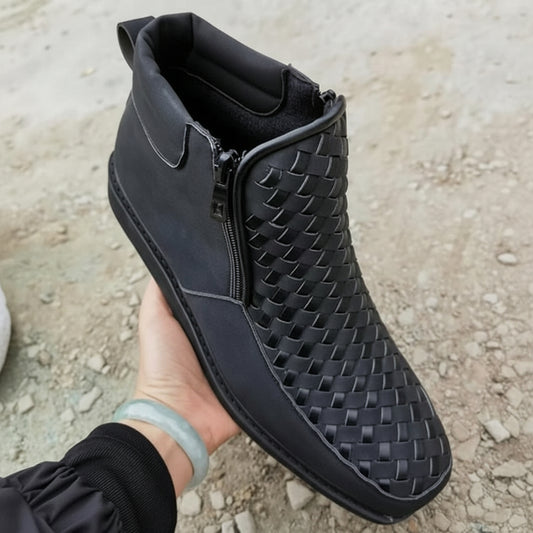 Textured Side-Zip Boots
