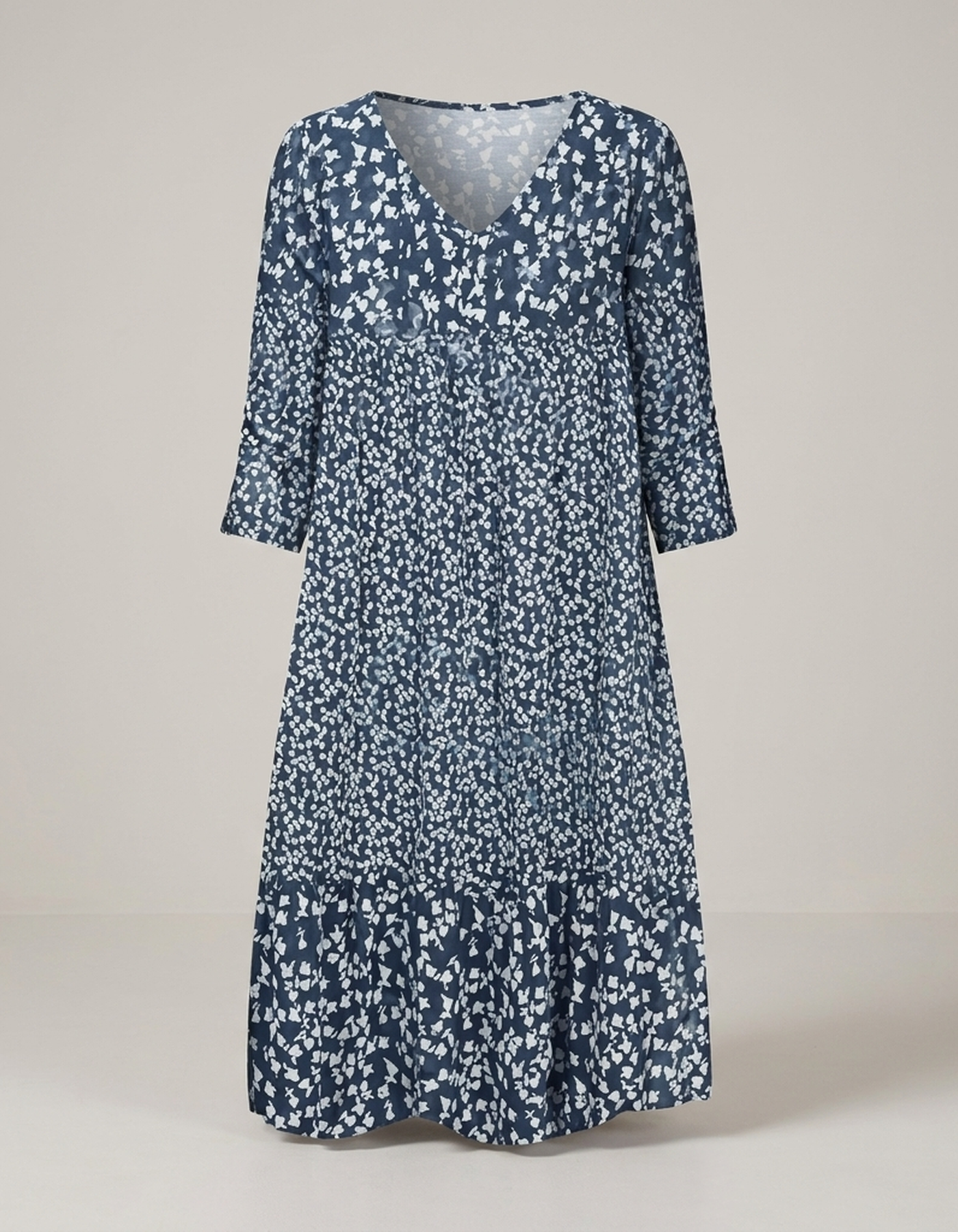 PLUXSTYLE::numise::womens-floral-v-neck-midi-dress-for-easy-summer-style::pack-blue