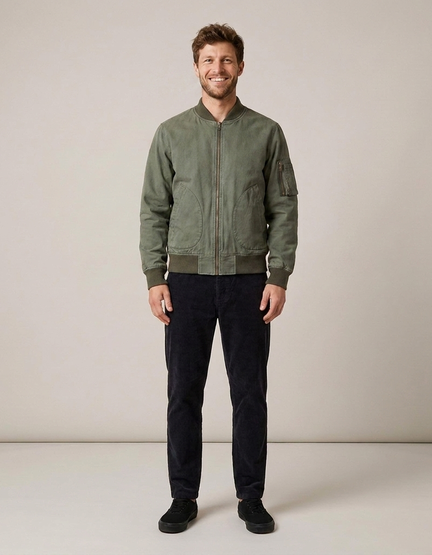 PLUXSTYLE::numise::mens-ribbed-trim-parka::front