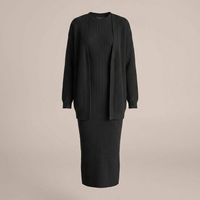 PLUXSTYLE::numise::slim-fit-cardigan-dress-set::pack-black