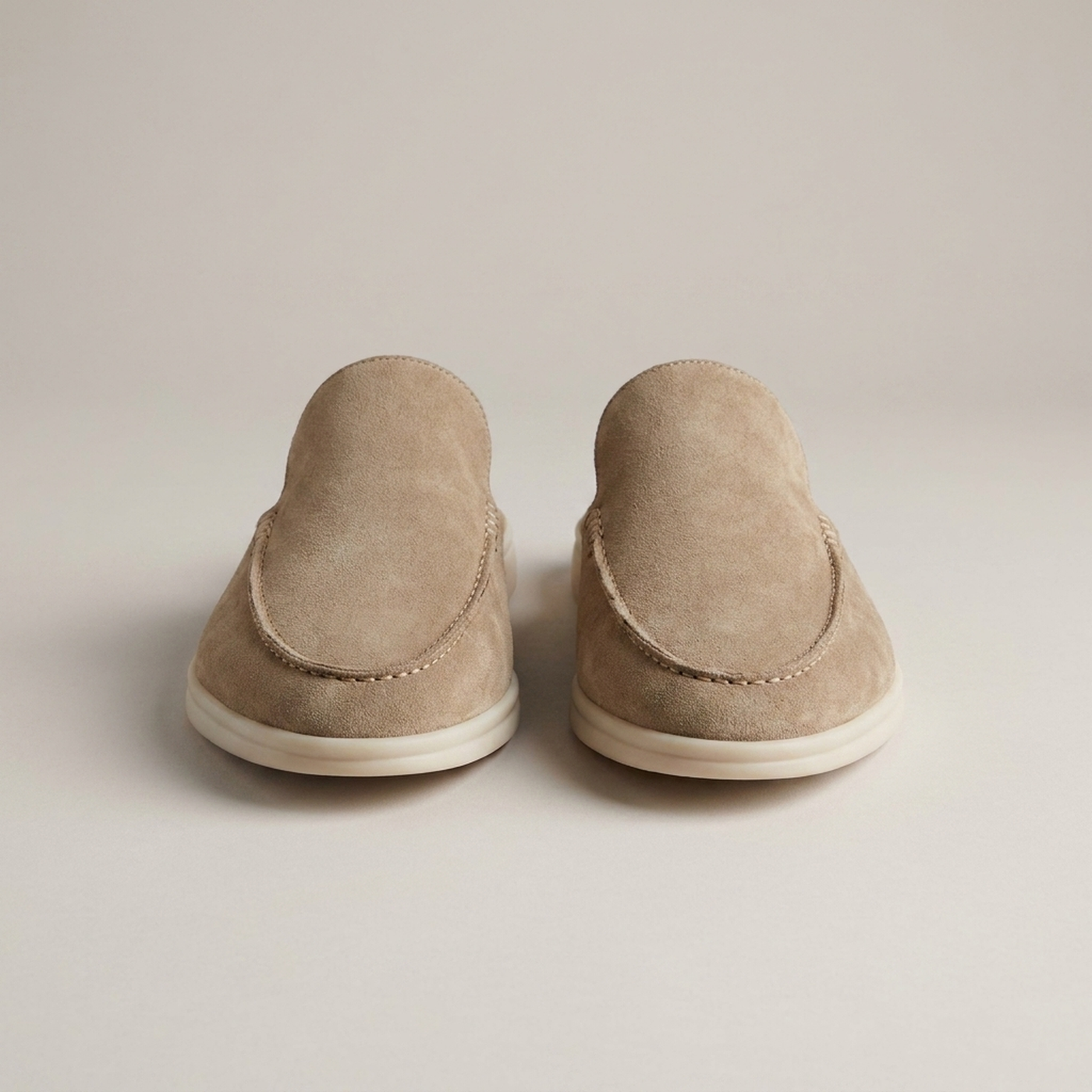 PLUXSTYLE::numise::mens-moc-toe-backless-loafers::pack-beige