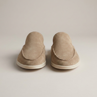 PLUXSTYLE::numise::mens-moc-toe-backless-loafers::pack-beige