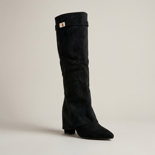 PLUXSTYLE::numise::pointed-toe-tall-boots::closeup-hero