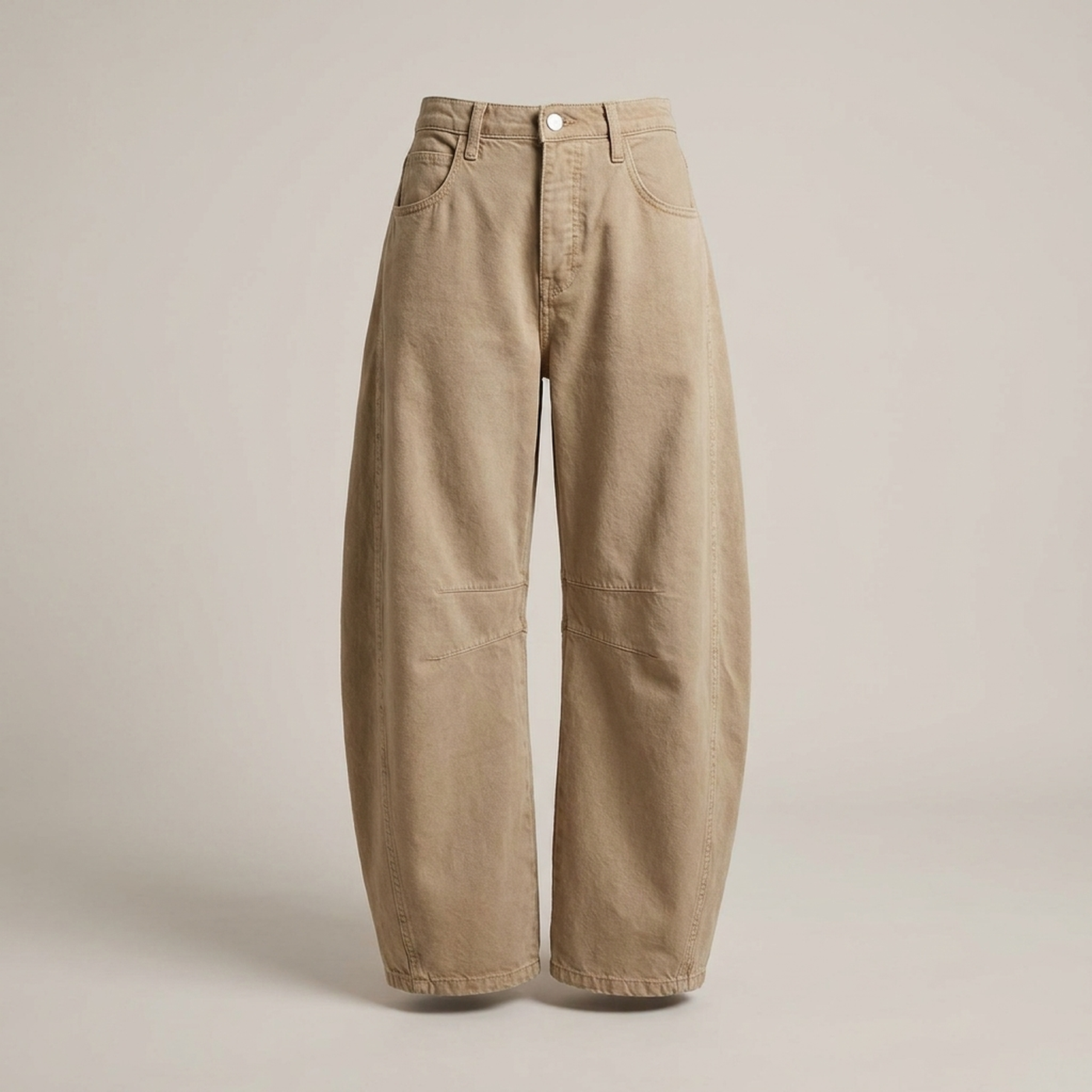 PLUXSTYLE::numise::amelia-high-waist-barrel-leg-jeans::pack-beige