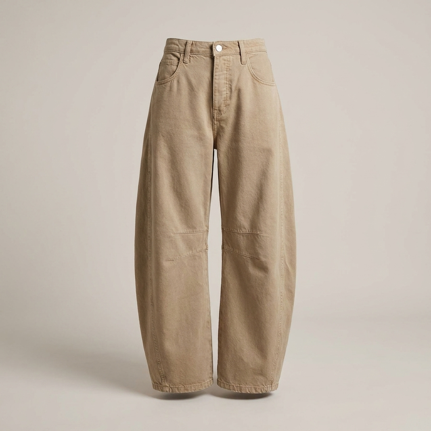 PLUXSTYLE::numise::amelia-high-waist-barrel-leg-jeans::pack-beige