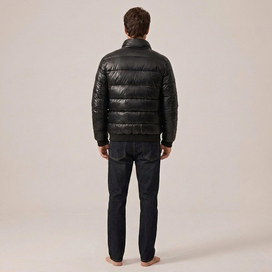 PLUXSTYLE::numise::mens-gloss-finish-winter-parka::back