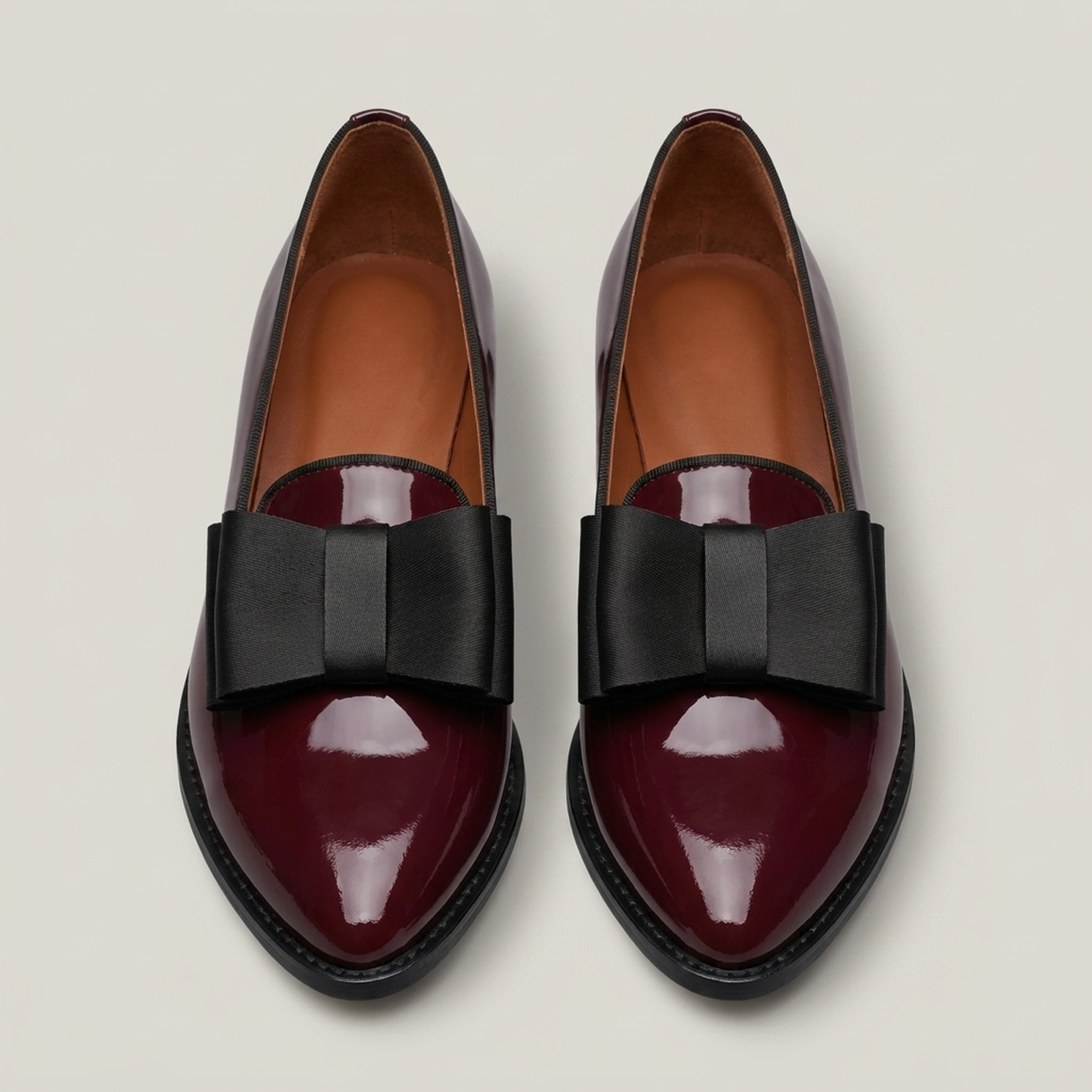 PLUXSTYLE::numise::womens-flexible-sole-loafers::pack-red