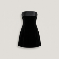 PLUXSTYLE::numise::strapless-a-line-mini-dress::pack-black