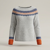 PLUXSTYLE::numise::fair-isle-crewneck-sweater::pack-light-gray