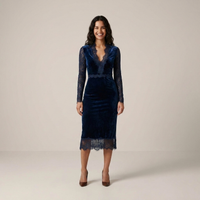 PLUXSTYLE::numise::amelia-v-neck-midi-dress::front