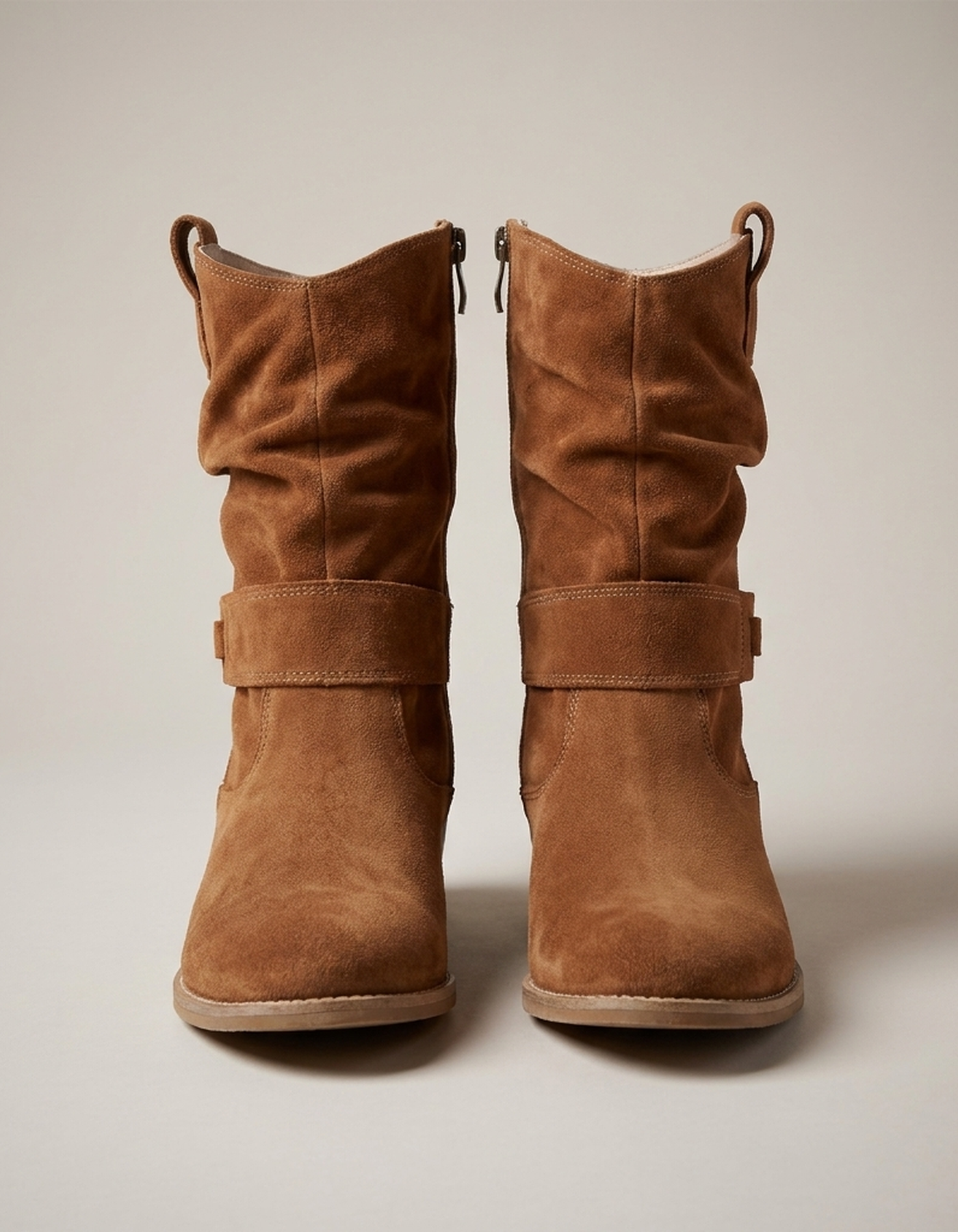 PLUXSTYLE::numise::womens-buckle-slouch-ankle-footwear::pack-brown