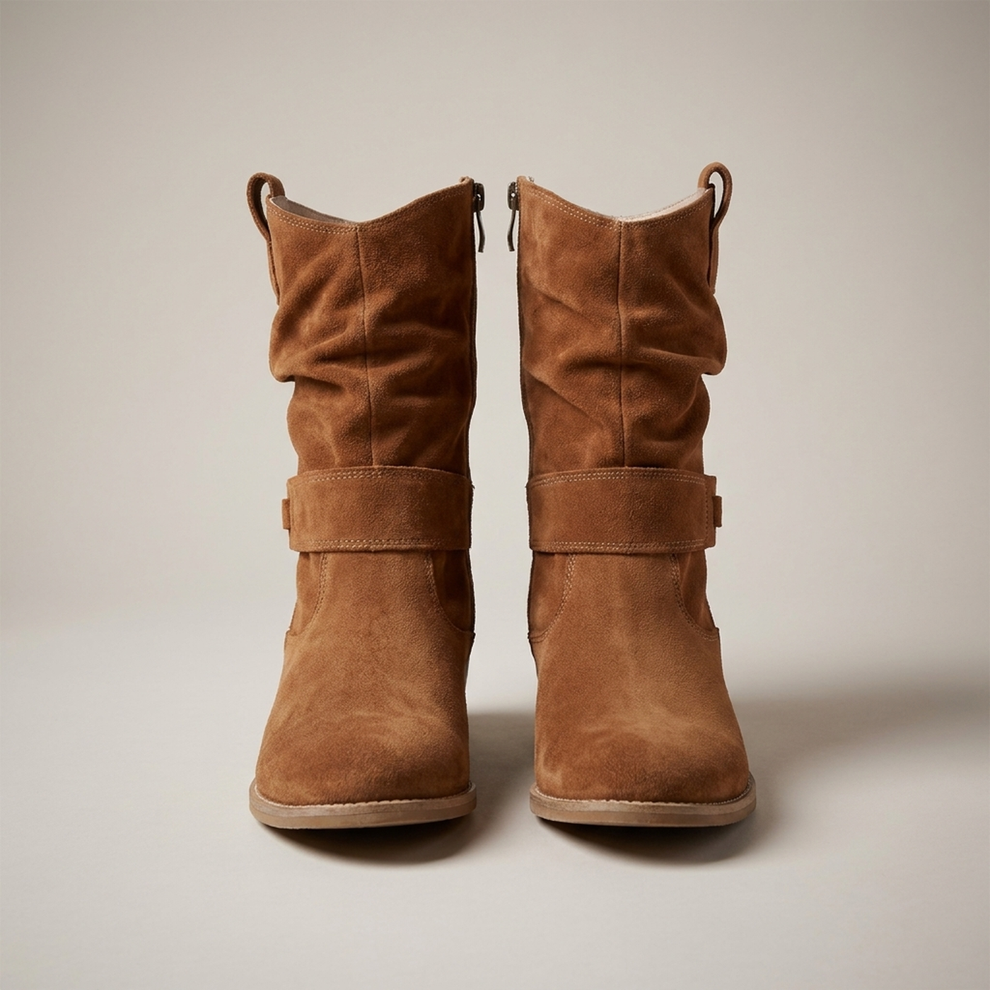PLUXSTYLE::numise::womens-buckle-slouch-ankle-footwear::pack-brown