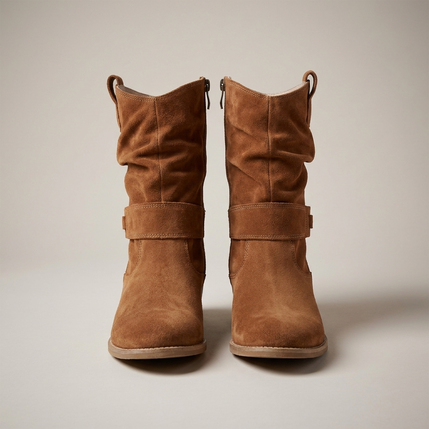 PLUXSTYLE::numise::womens-buckle-slouch-ankle-footwear::pack-brown