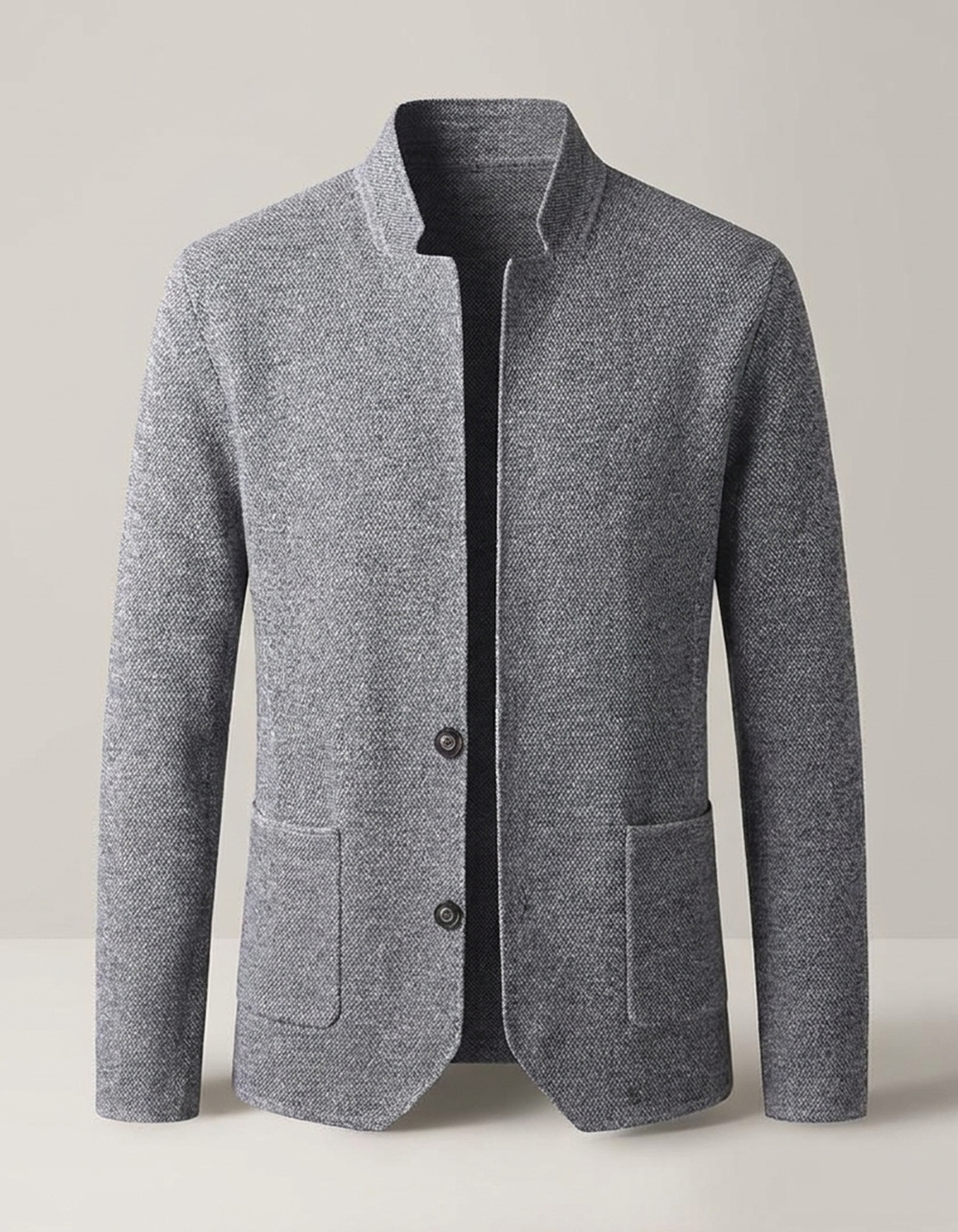 PLUXSTYLE::numise::mens-relaxed-mandarin-collar-parka::pack-grey