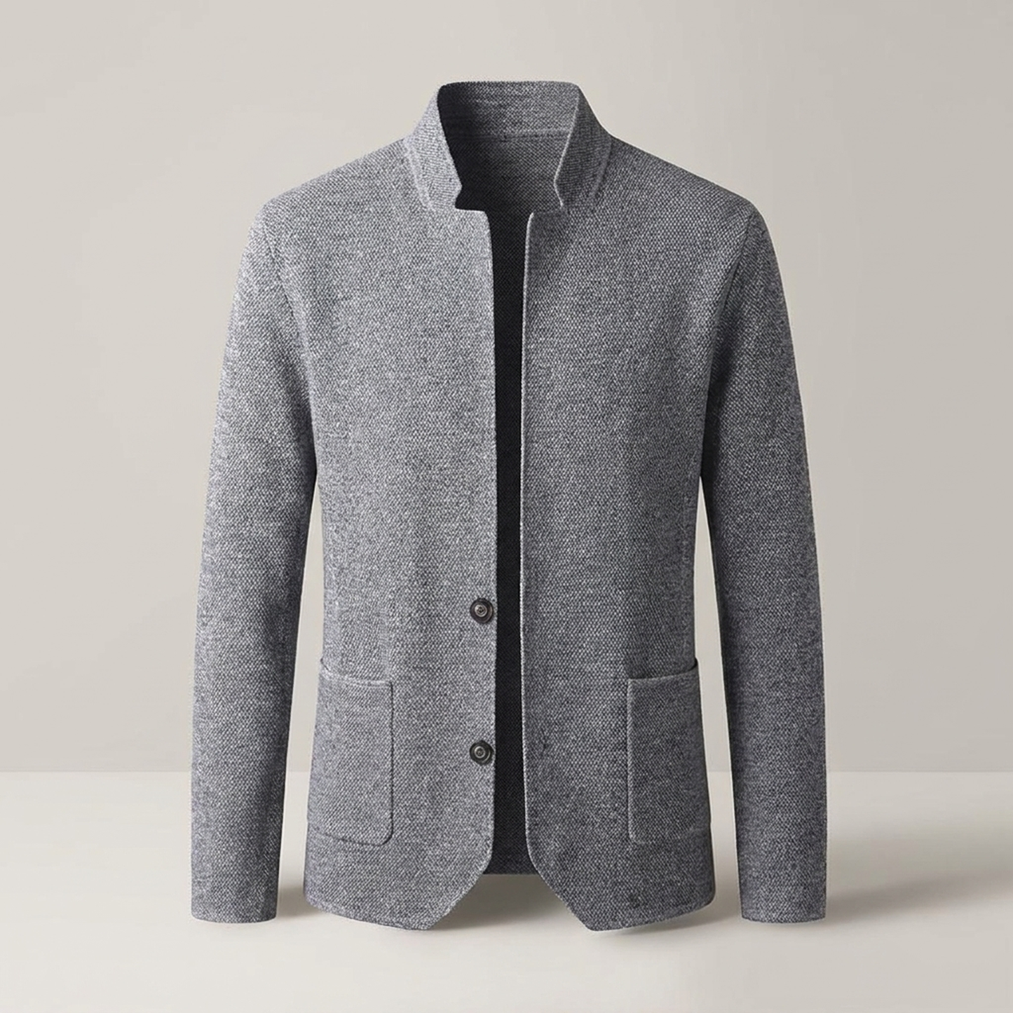 PLUXSTYLE::numise::mens-relaxed-mandarin-collar-parka::pack-grey