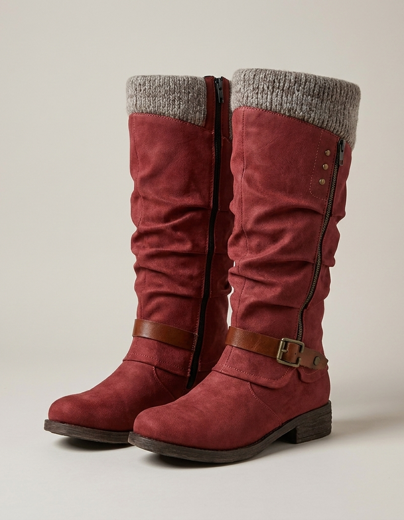 PLUXSTYLE::numise::relaxed-slouch-knee-high-boots::pack-red