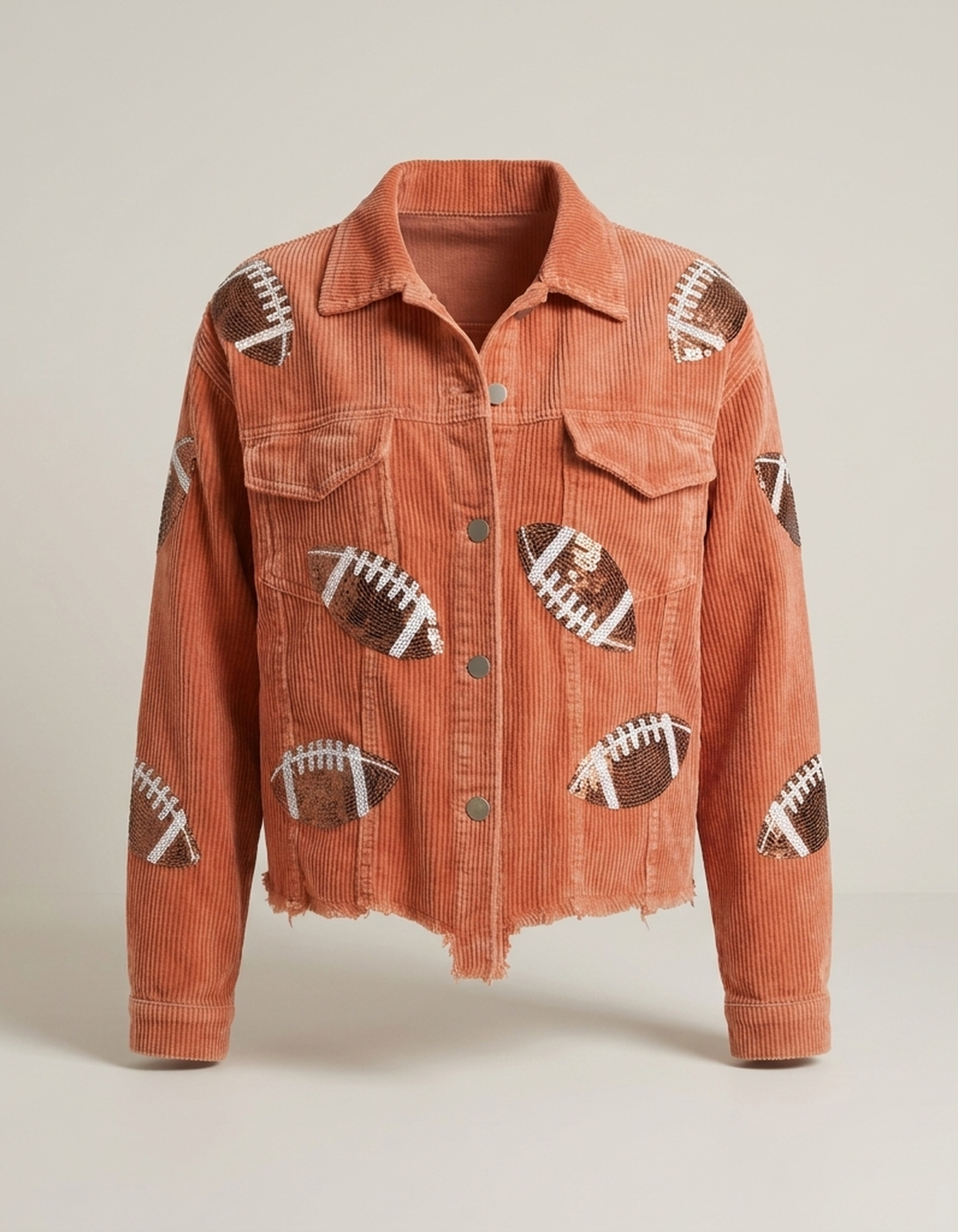 PLUXSTYLE::numise::game-day-sequin-parka::pack-orange