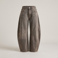 PLUXSTYLE::numise::amelia-high-waist-barrel-leg-jeans::pack-dark-gray