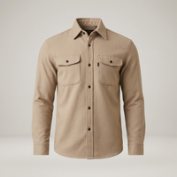 PLUXSTYLE::numise::mens-regular-fit-button-front-top::pack-beige
