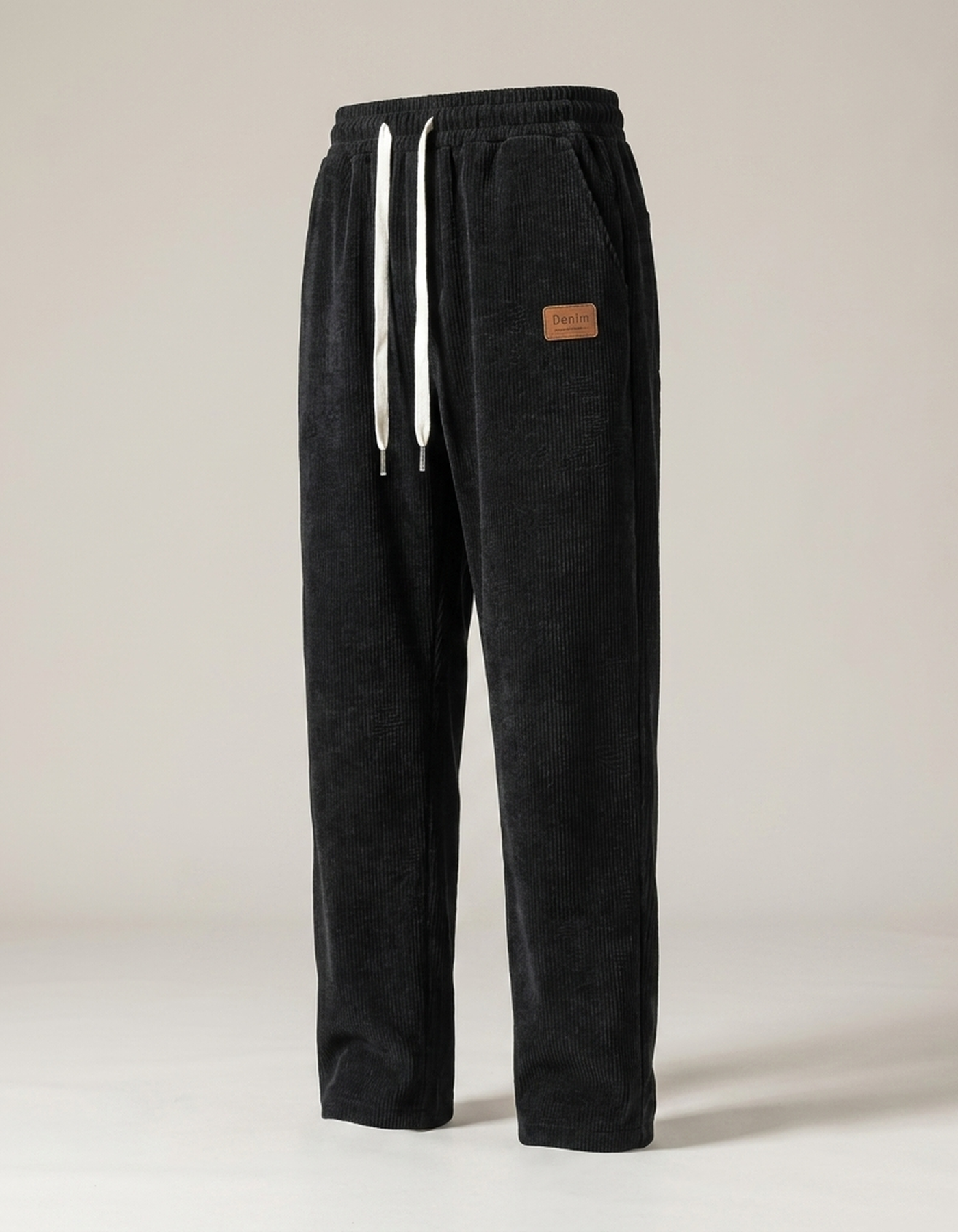 PLUXSTYLE::numise::mens-easy-waist-straight-leg-pants::pack-black