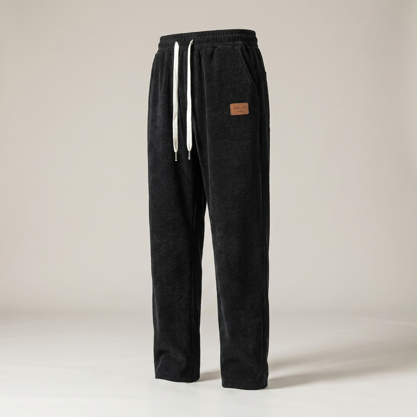 PLUXSTYLE::numise::mens-easy-waist-straight-leg-pants::pack-black