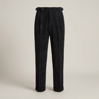 PLUXSTYLE::numise::mens-high-rise-pleated-pants::pack-black