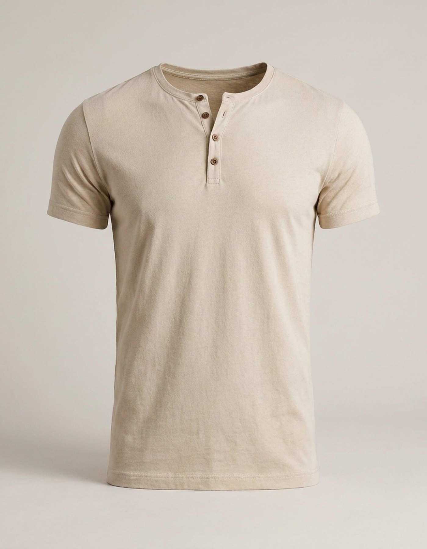PLUXSTYLE::numise::mens-streamlined-henley-top::pack-beige