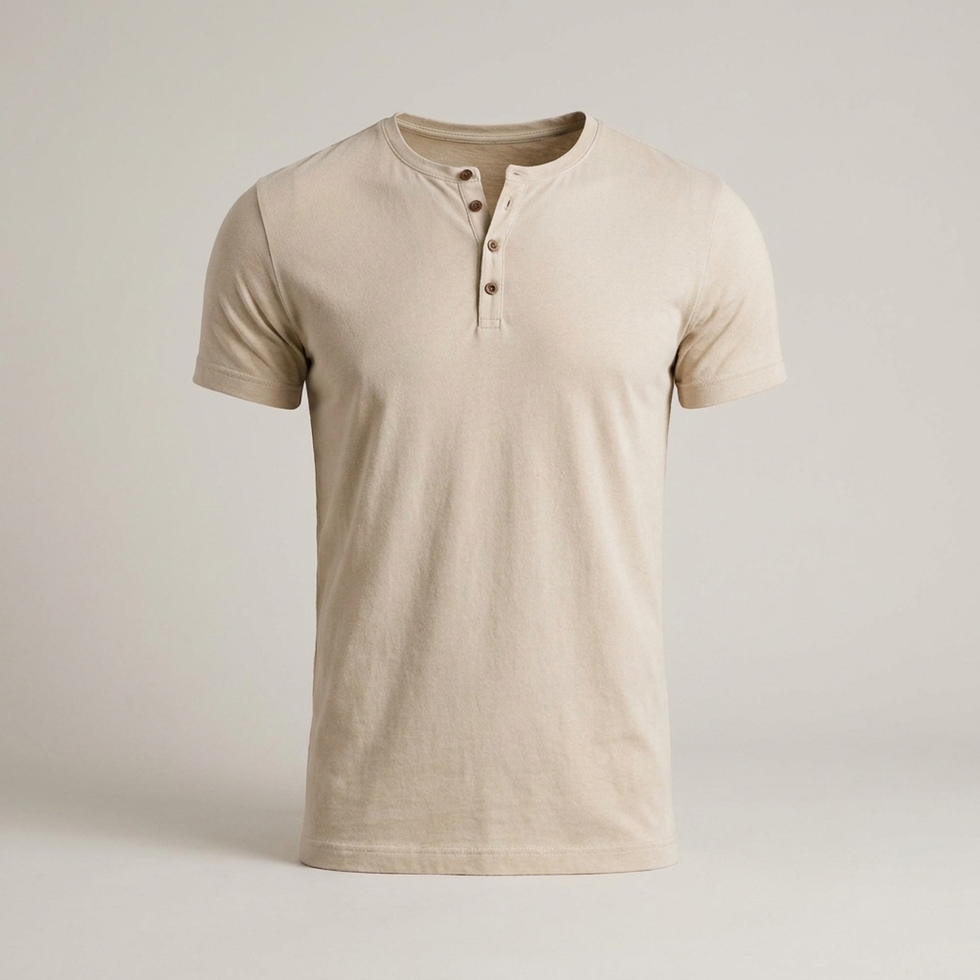 PLUXSTYLE::numise::mens-streamlined-henley-top::pack-beige
