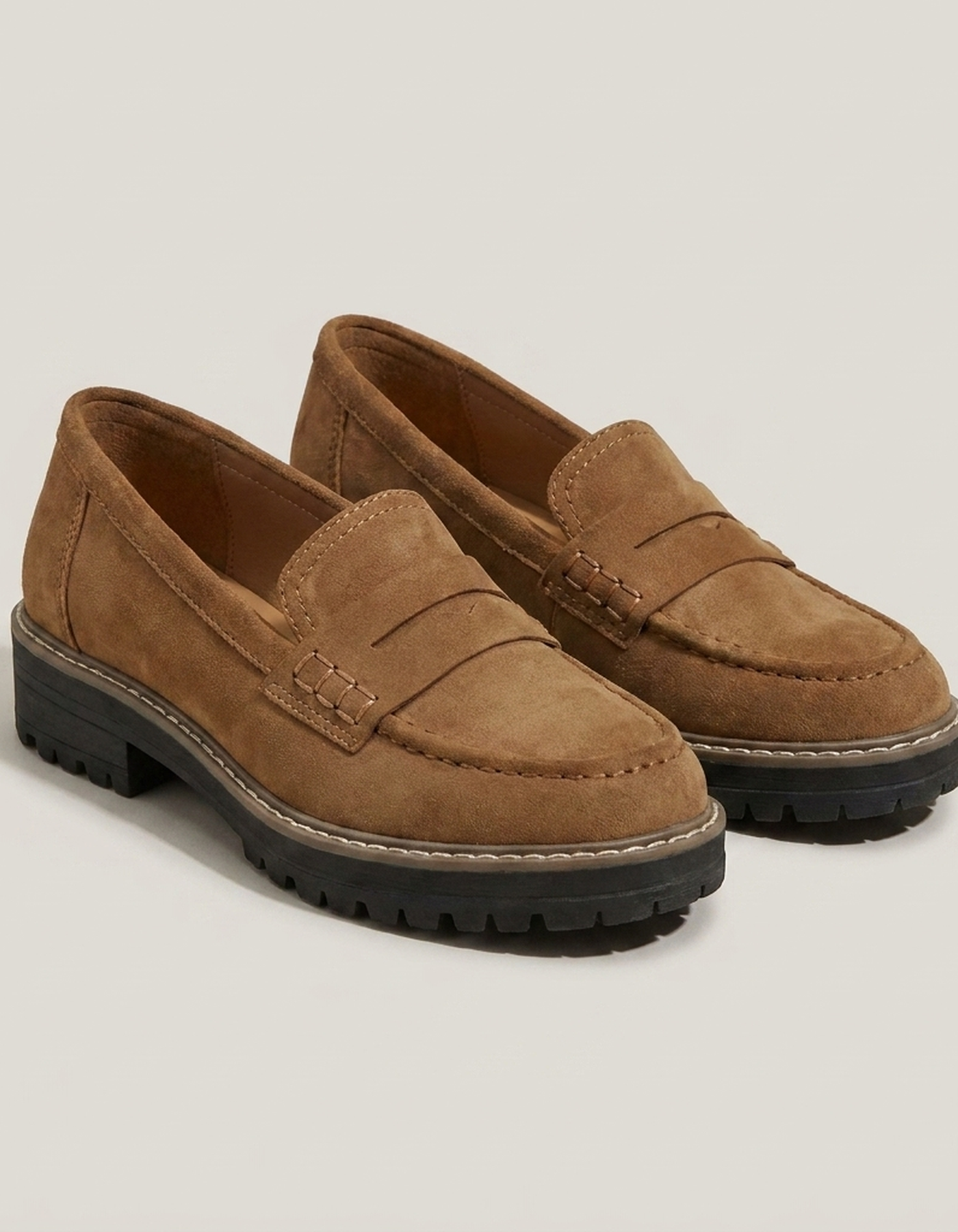 PLUXSTYLE::numise::chunky-slip-on-loafers::pack-brown