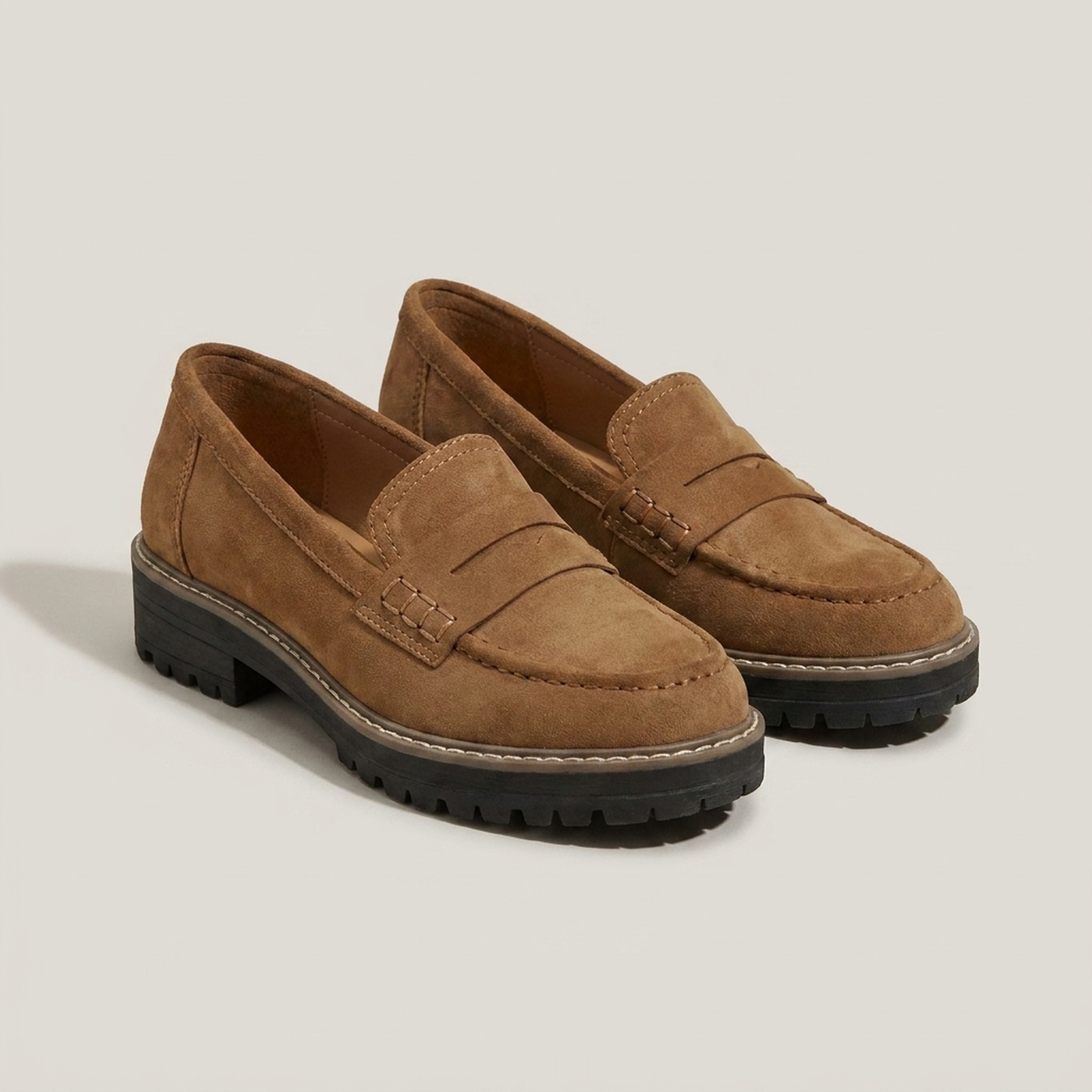 PLUXSTYLE::numise::chunky-slip-on-loafers::pack-brown
