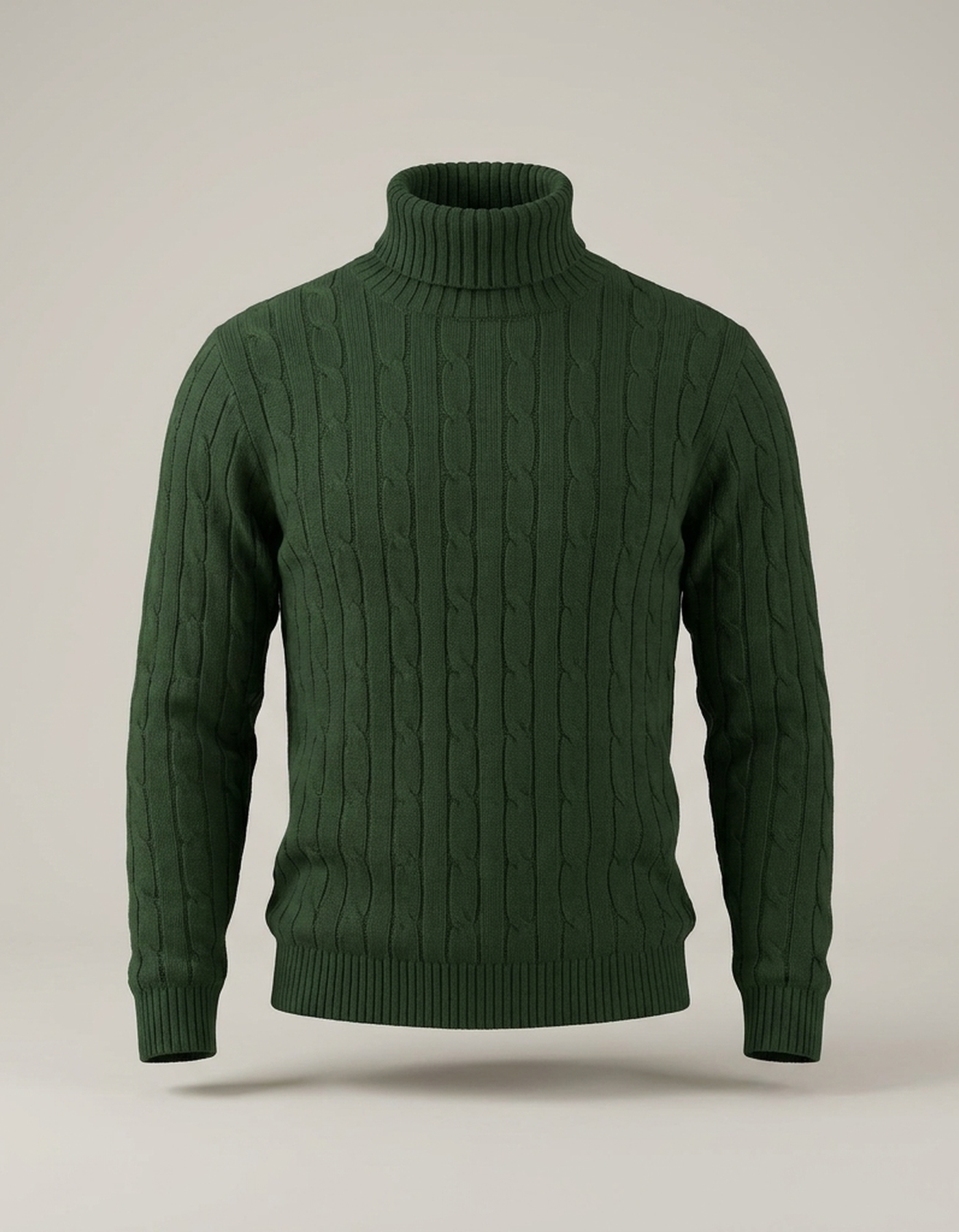 PLUXSTYLE::numise::mens-cable-turtleneck-sweater::pack-green
