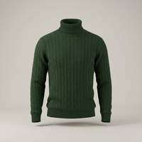 PLUXSTYLE::numise::mens-cable-turtleneck-sweater::pack-green