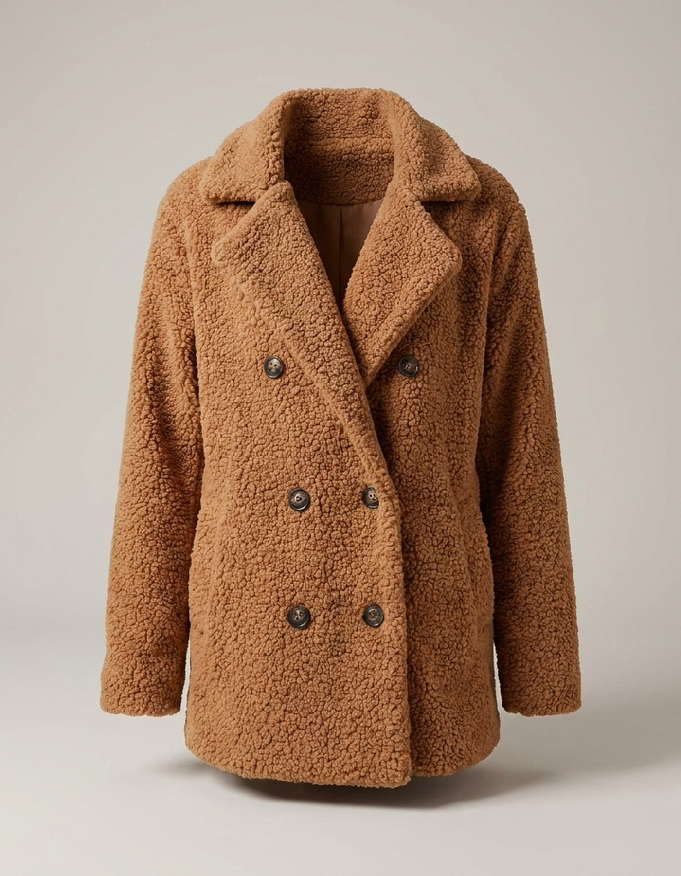 PLUXSTYLE::numise::womens-relaxed-double-breasted-parka::pack-brown