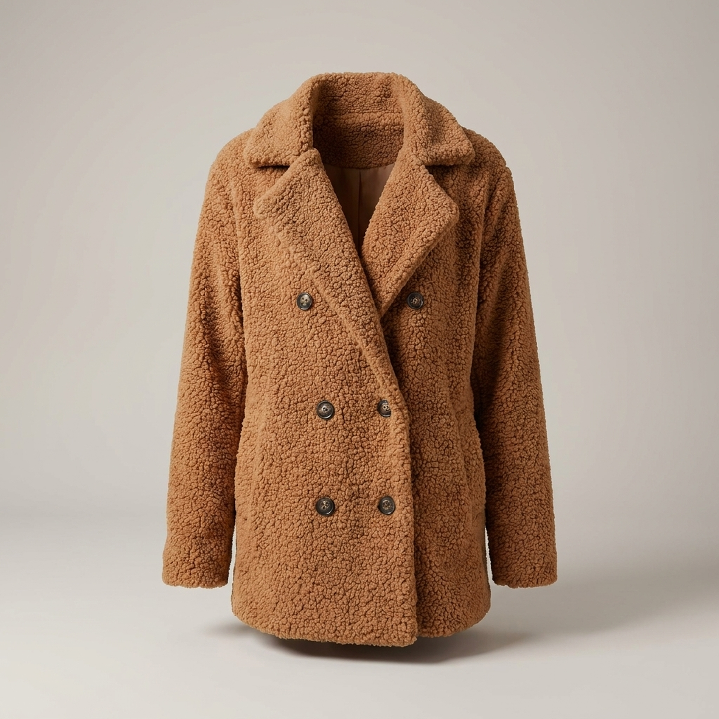 PLUXSTYLE::numise::womens-relaxed-double-breasted-parka::pack-brown