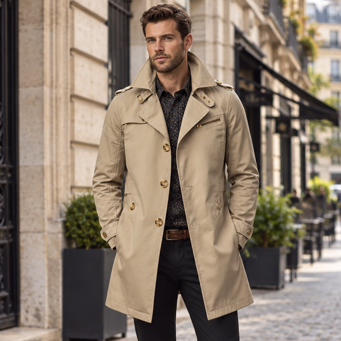 Wide Notched Lapels Coat