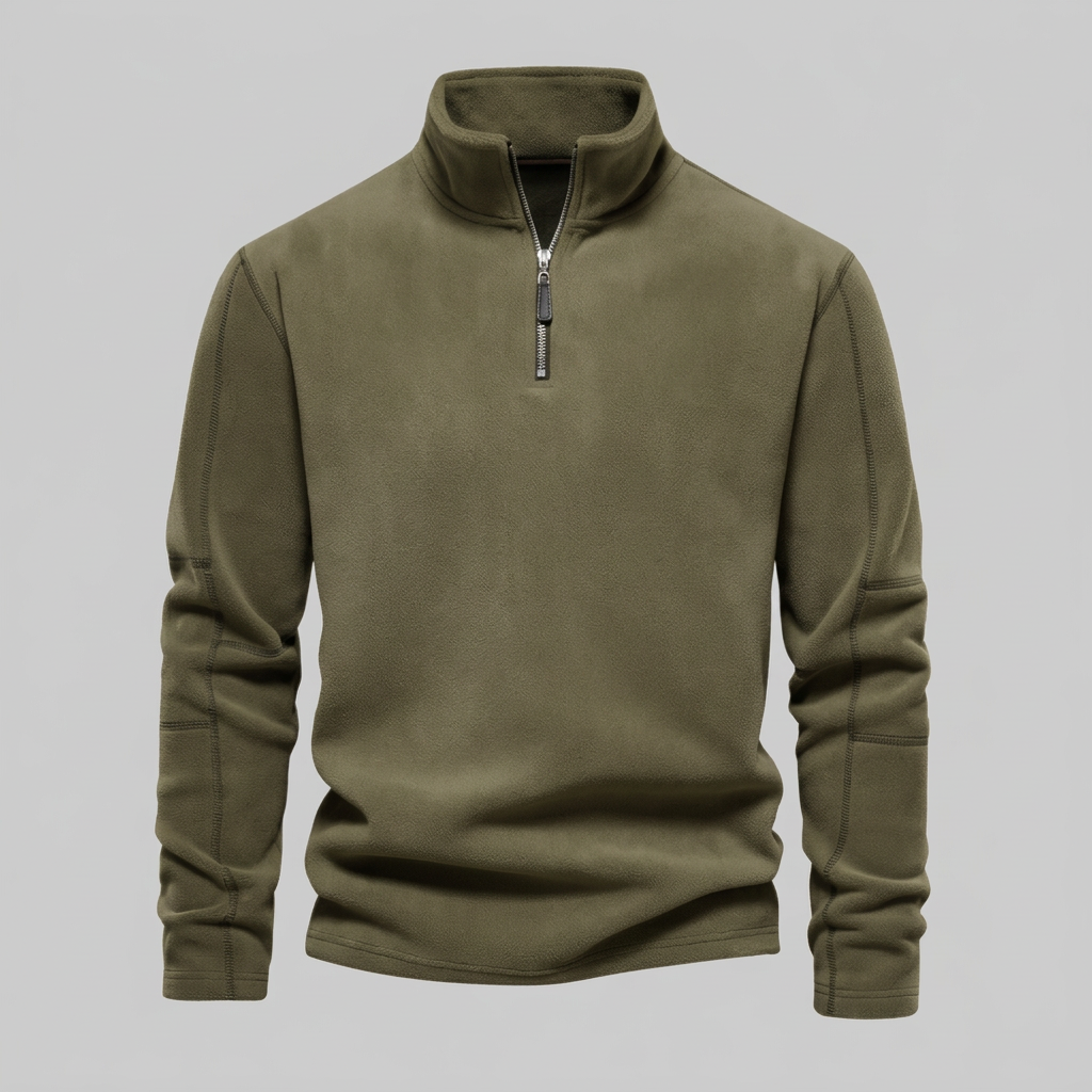 Men’s Quarter-Zip Stand Collar Pullover