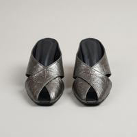 PLUXSTYLE::numise::womens-square-toe-cross-strap-mules::pack-lead-grey