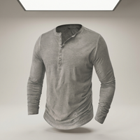 PLUXSTYLE::numise::mens-relaxed-long-sleeve-henley-top::pack-grey
