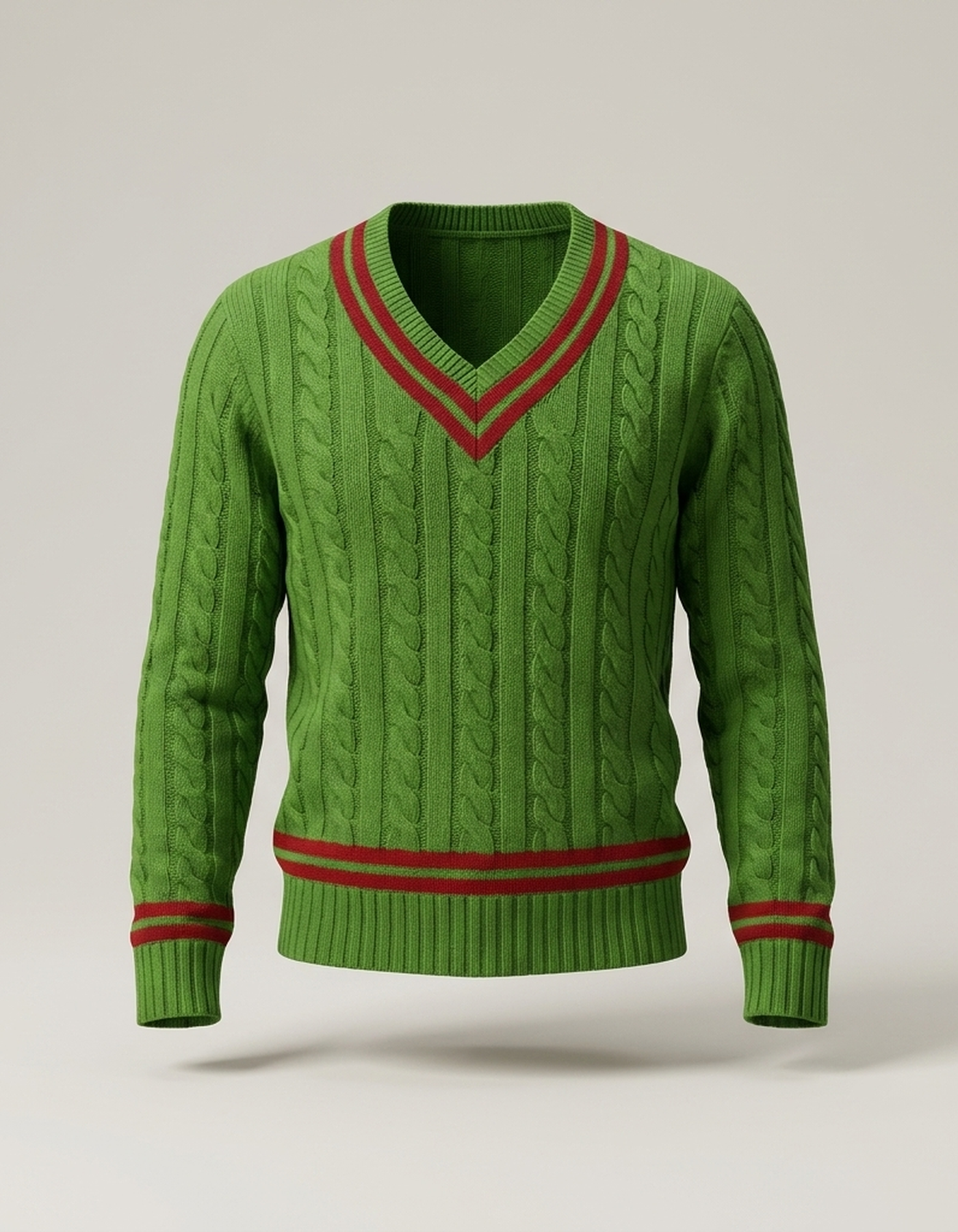 PLUXSTYLE::numise::mens-textured-v-neck-sweater::pack-green