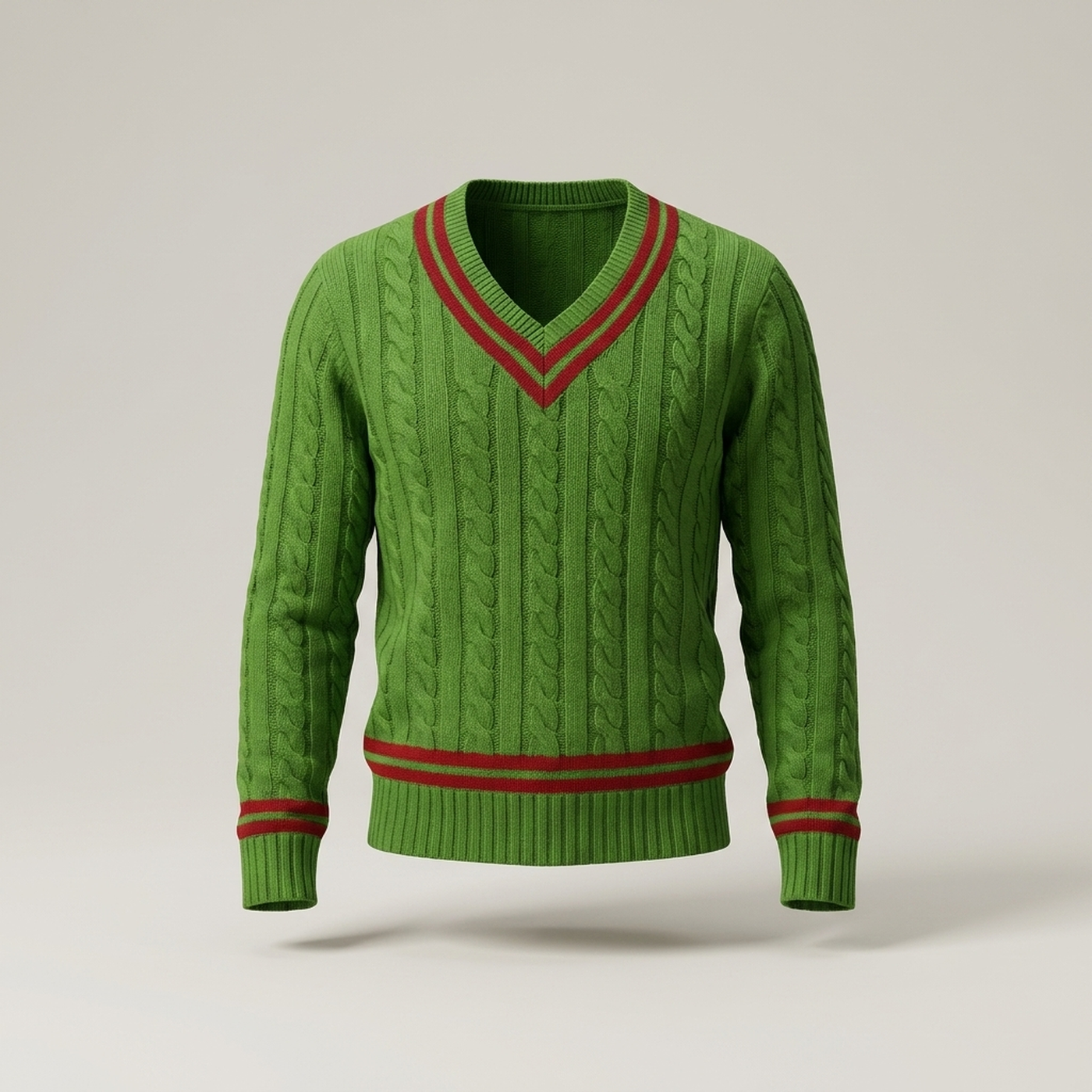 PLUXSTYLE::numise::mens-textured-v-neck-sweater::pack-green