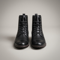 PLUXSTYLE::numise::mens-everyday-lace-up-ankle-boots::pack-black
