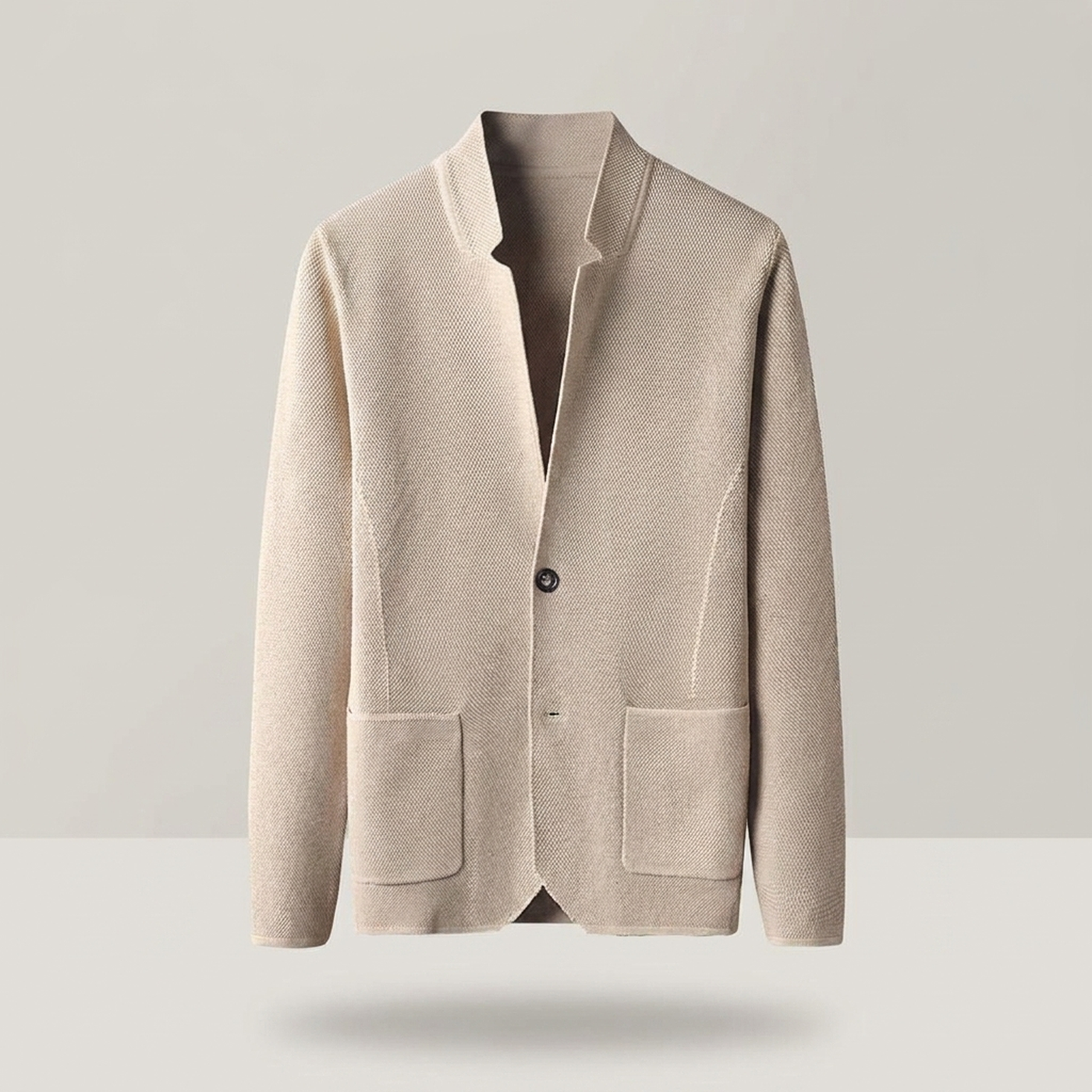 PLUXSTYLE::numise::mens-relaxed-mandarin-collar-parka::pack-khaki