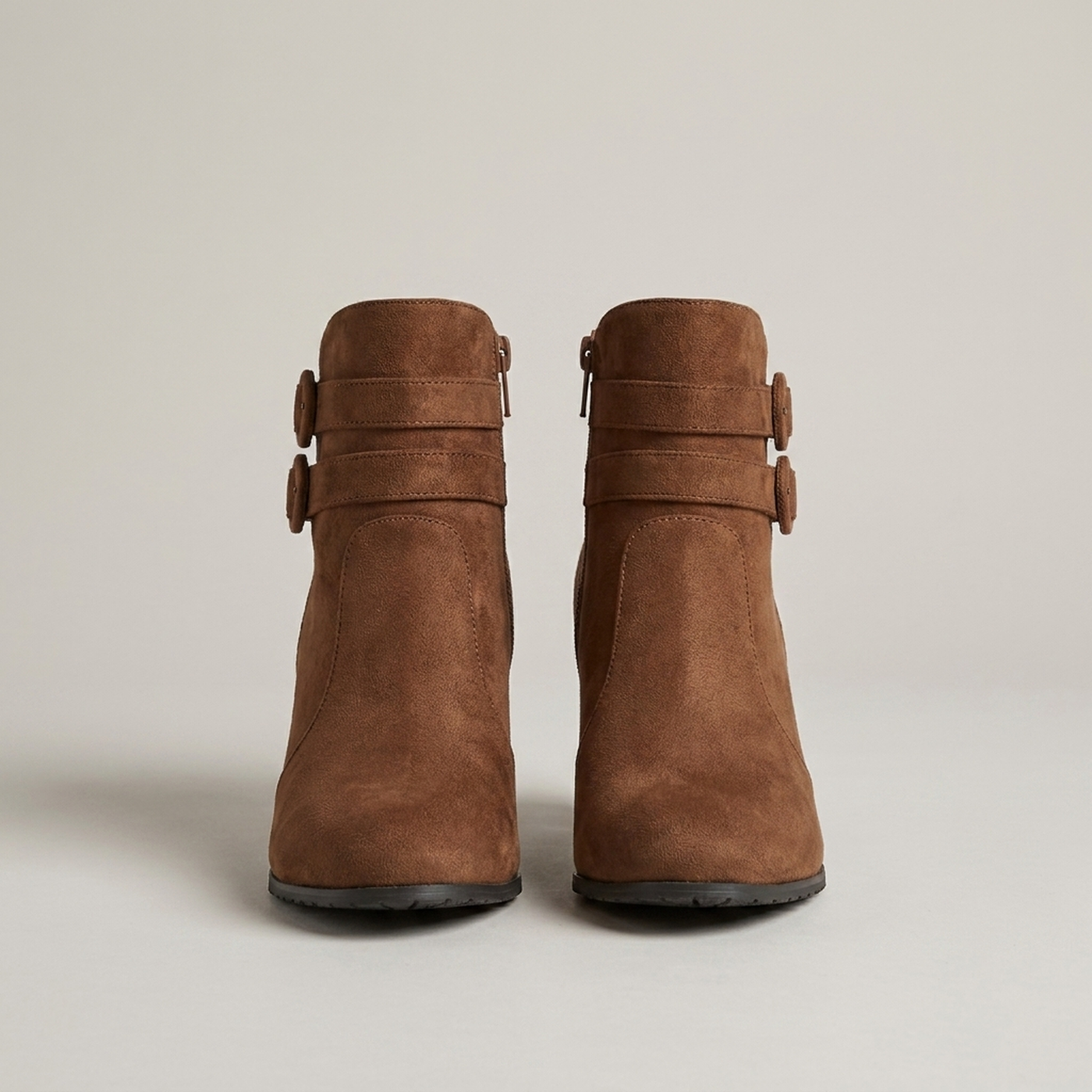 PLUXSTYLE::numise::womens-buckle-detail-cowboy-boots::pack-brown